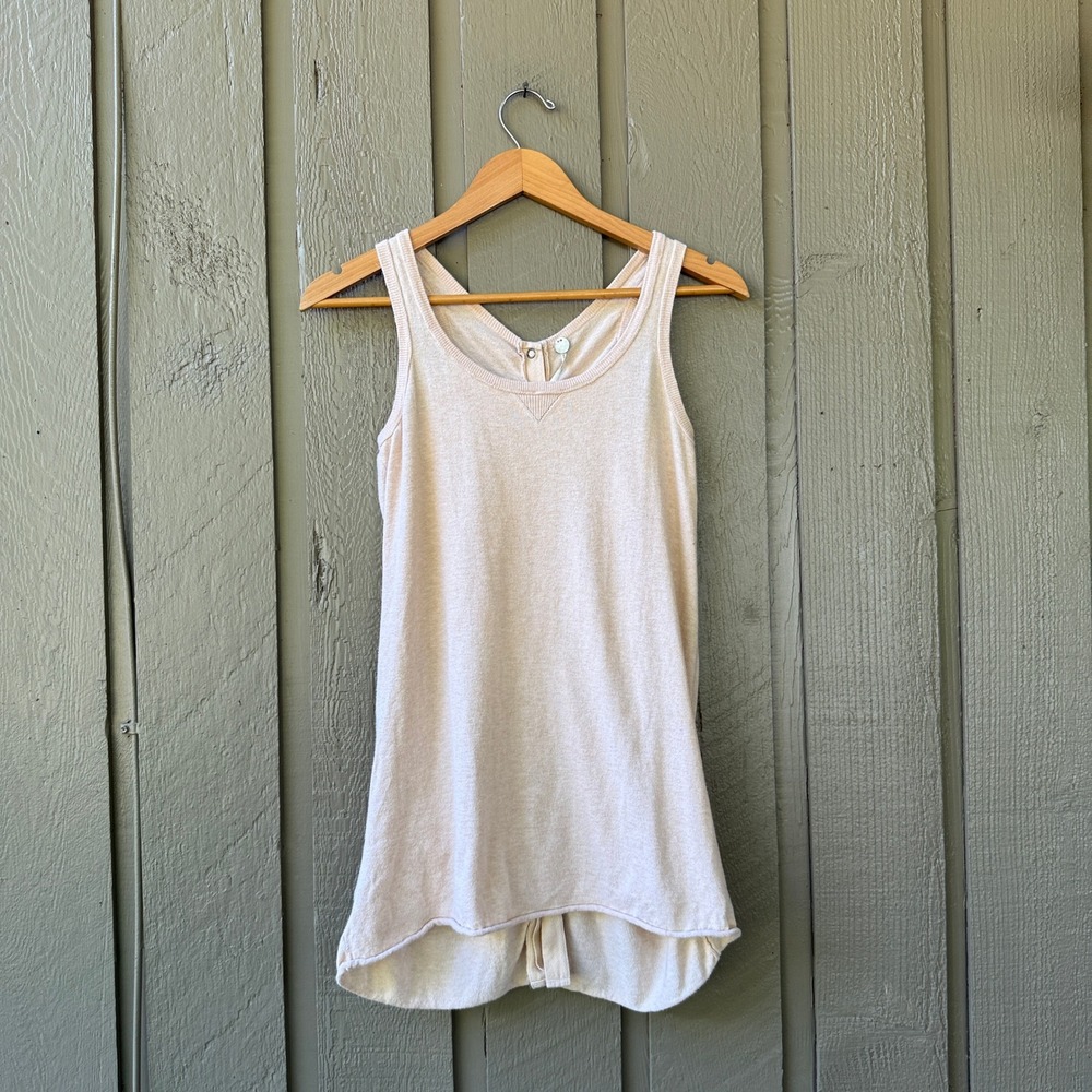 Margaret O'Leary Ruched Snap Back Tank Top Womens XS Pink Cotton Sleeveless